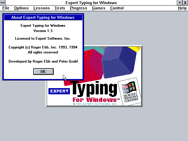 Expert Typing for Windows v1.3 - About
